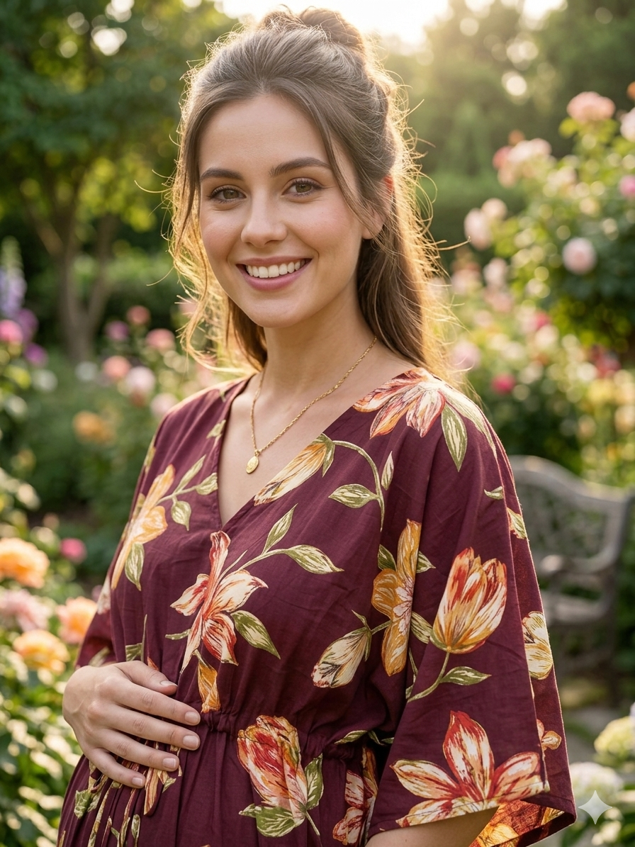 Premium floral plus size kaftan in pure soft cambric cotton fabric with centre zip &length 57” (free size L-5xl)