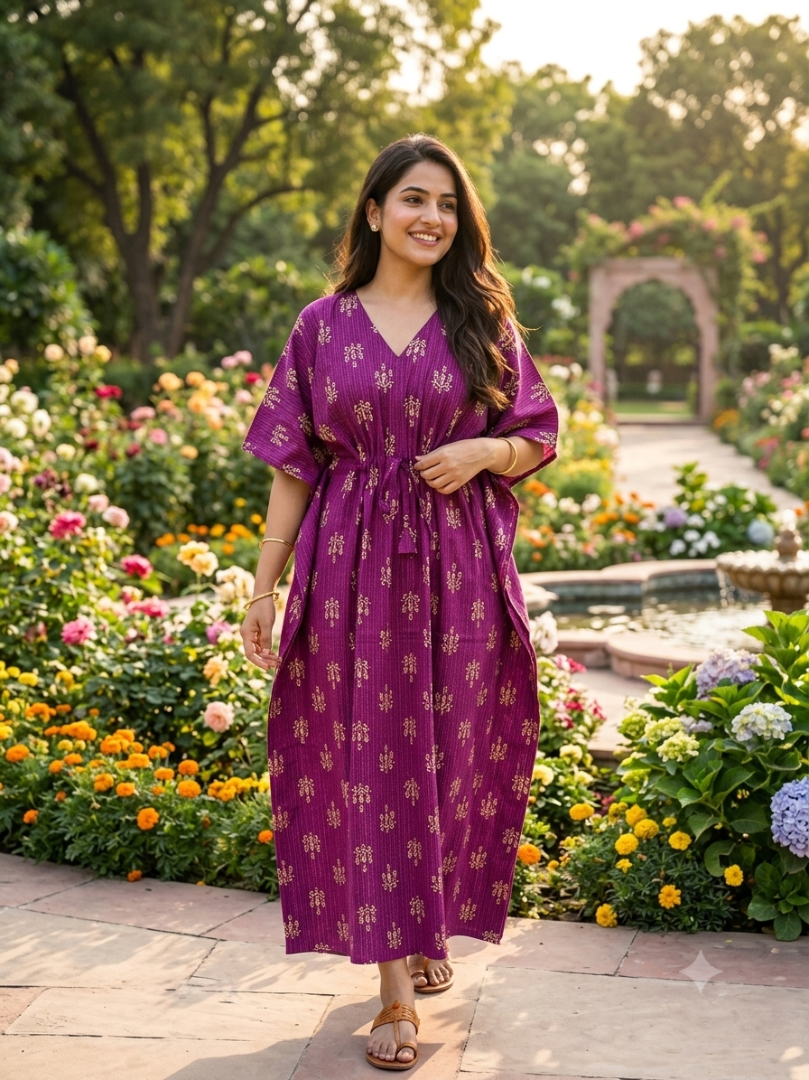 Kantha floral nonfeeding kaftans