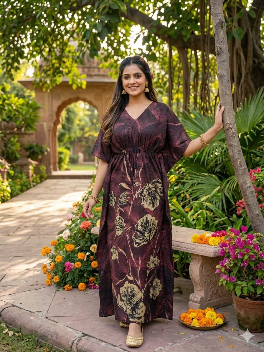 Floral nonfeeding kaftans