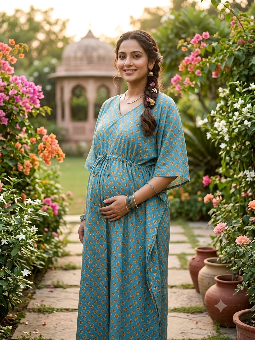 Premium floral plus size kaftan in pure soft cambric cotton fabric with centre zip &length 57” (free size L-5xl)