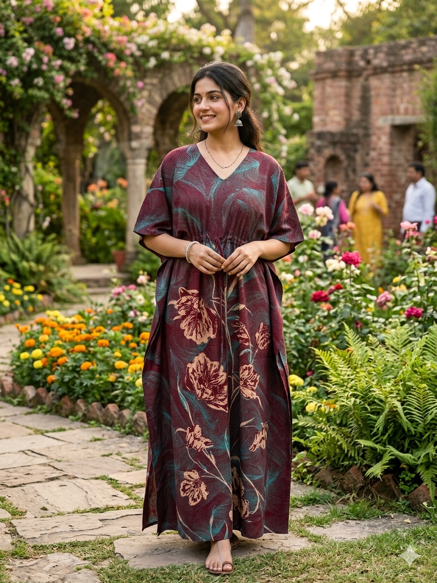 Floral nonfeeding kaftans