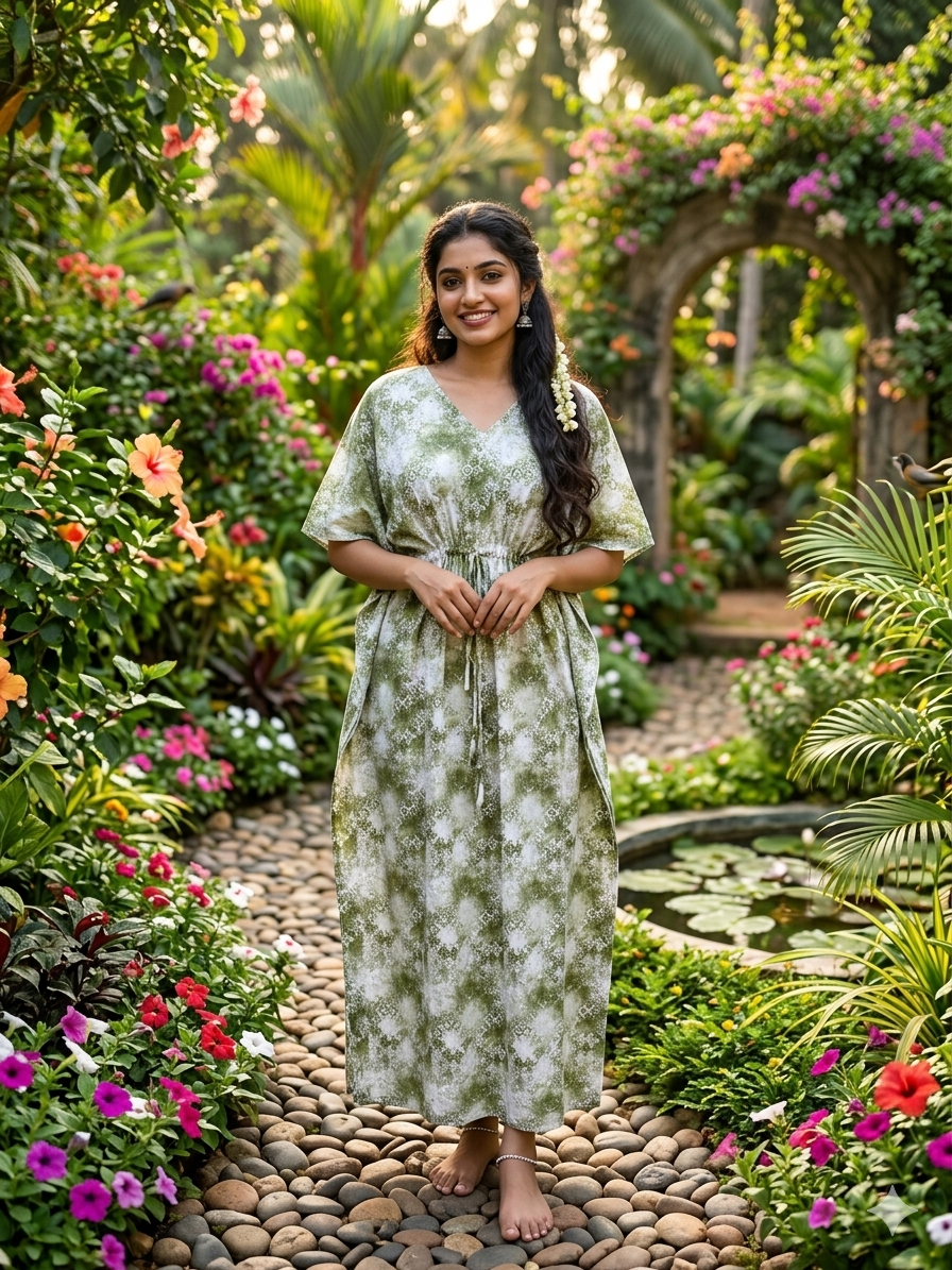 Tie-dye feeding kaftan