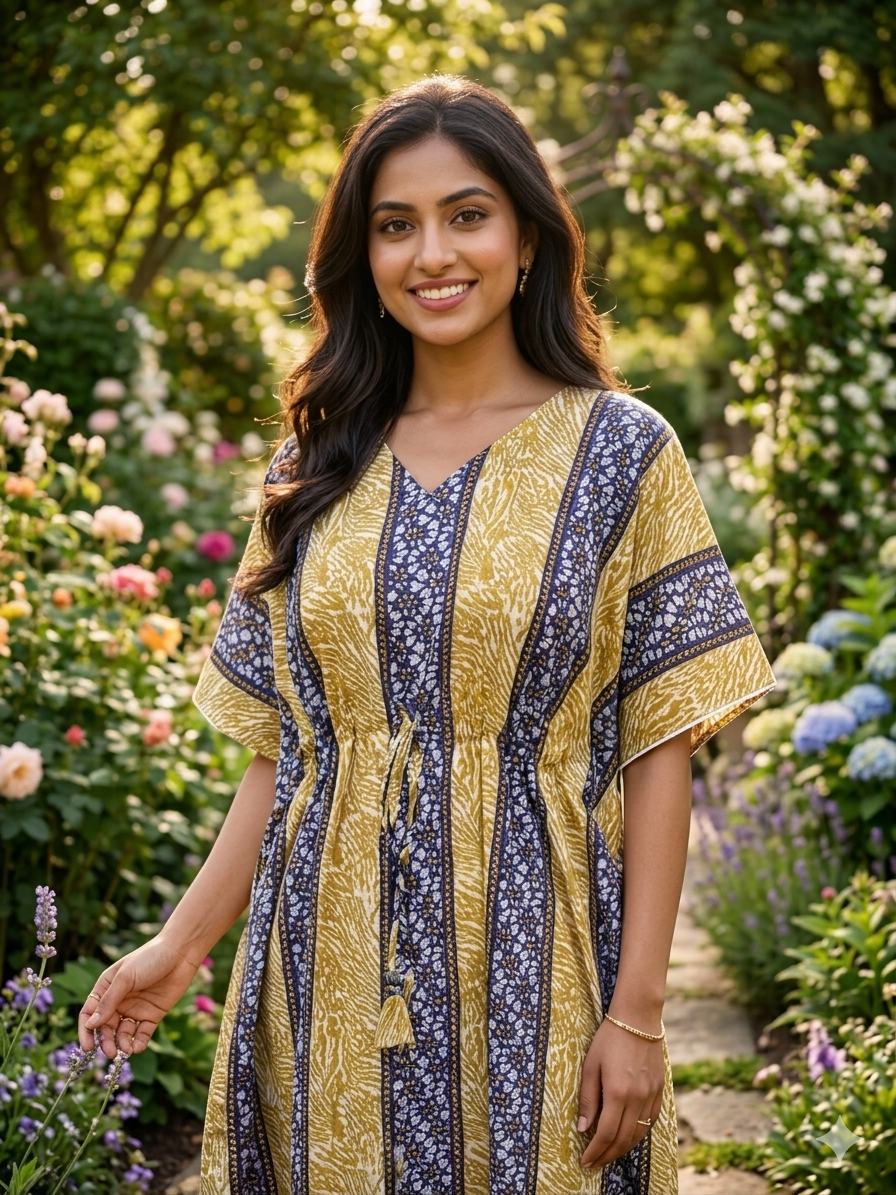 Striped nonfeeding kaftans
