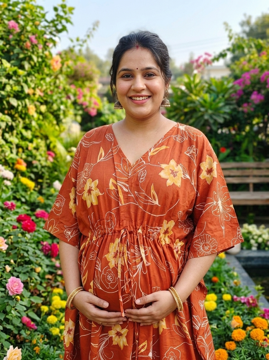 Premium floral plus size kaftan in pure soft cambric cotton fabric with centre zip &length 57” (free size L-5xl)
