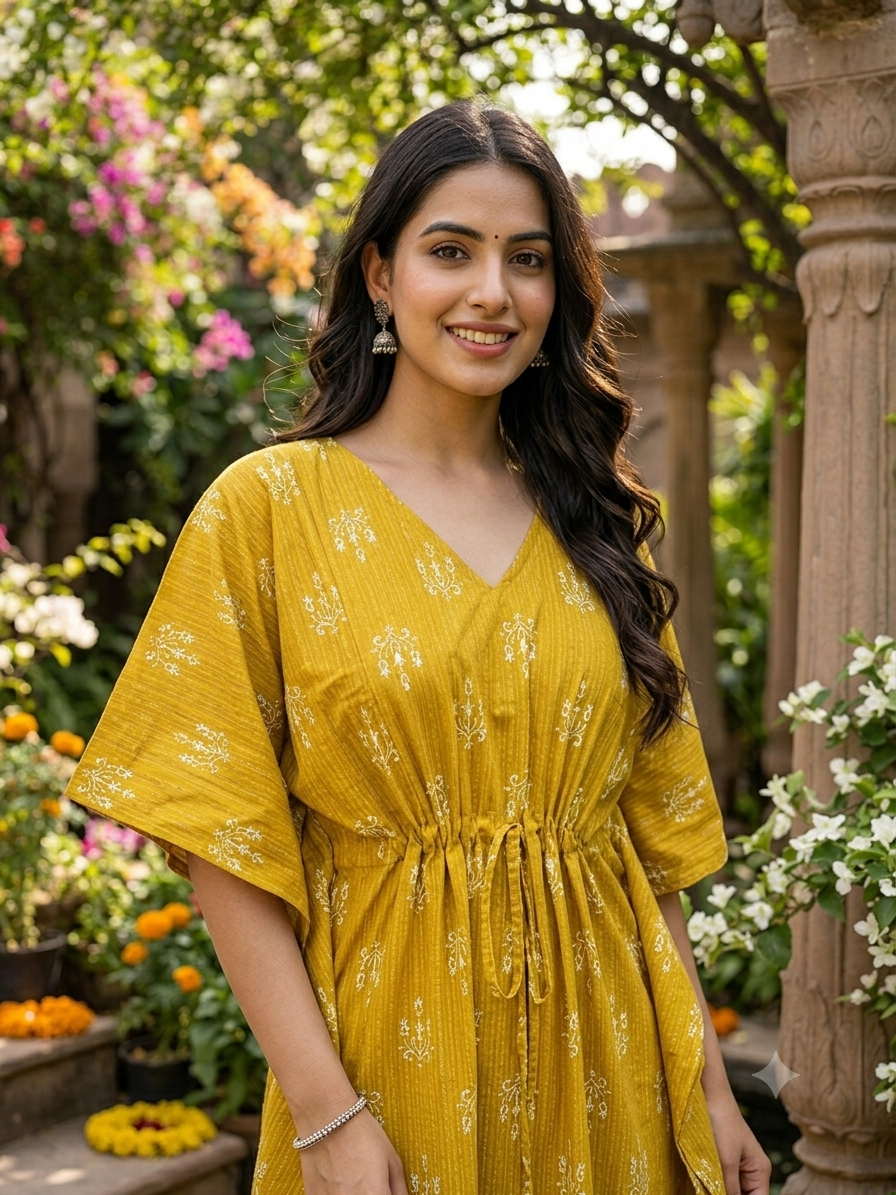 Kantha floral nonfeeding kaftans