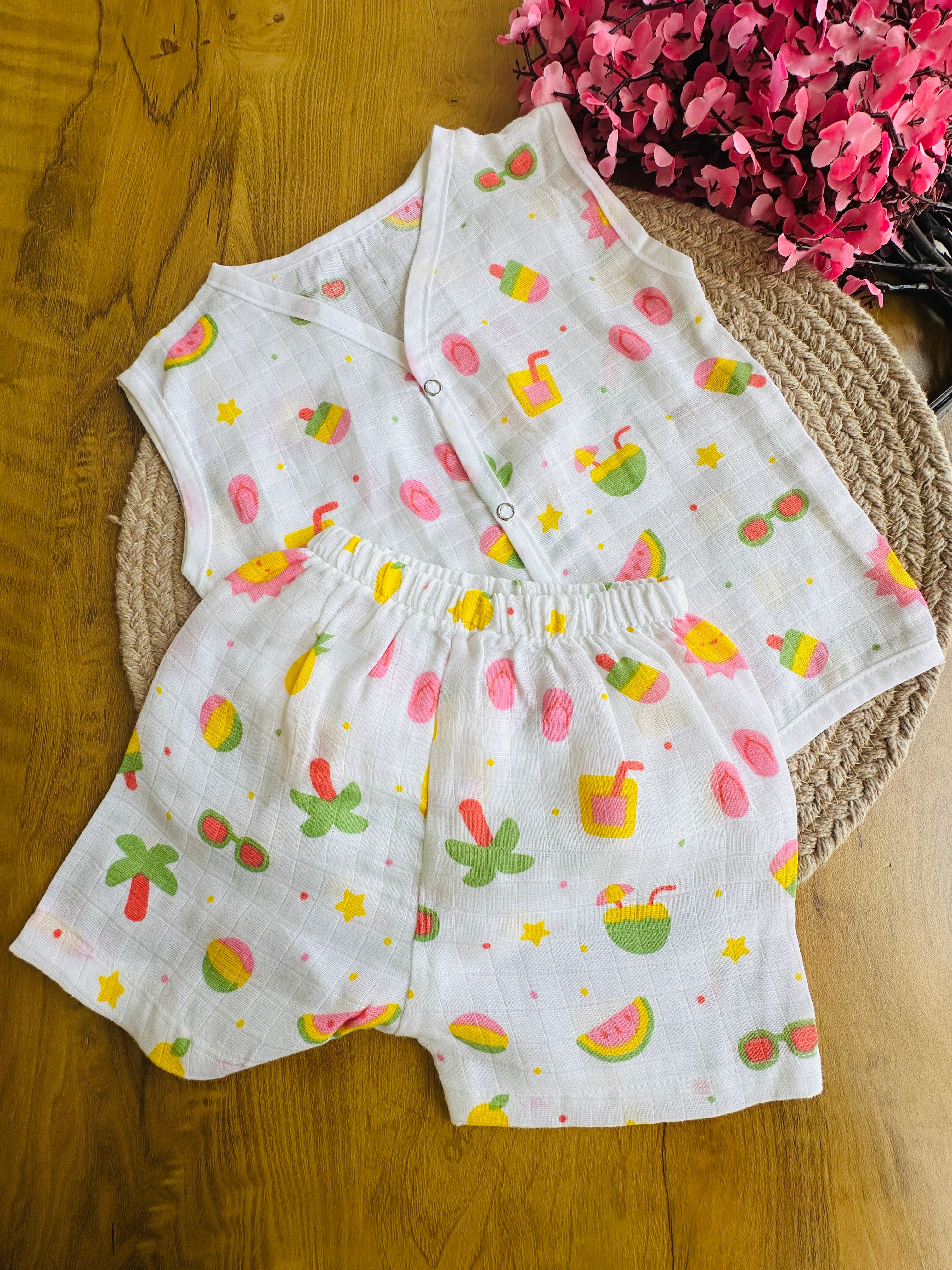 muslin jabala+ shorts set (3-6 months)