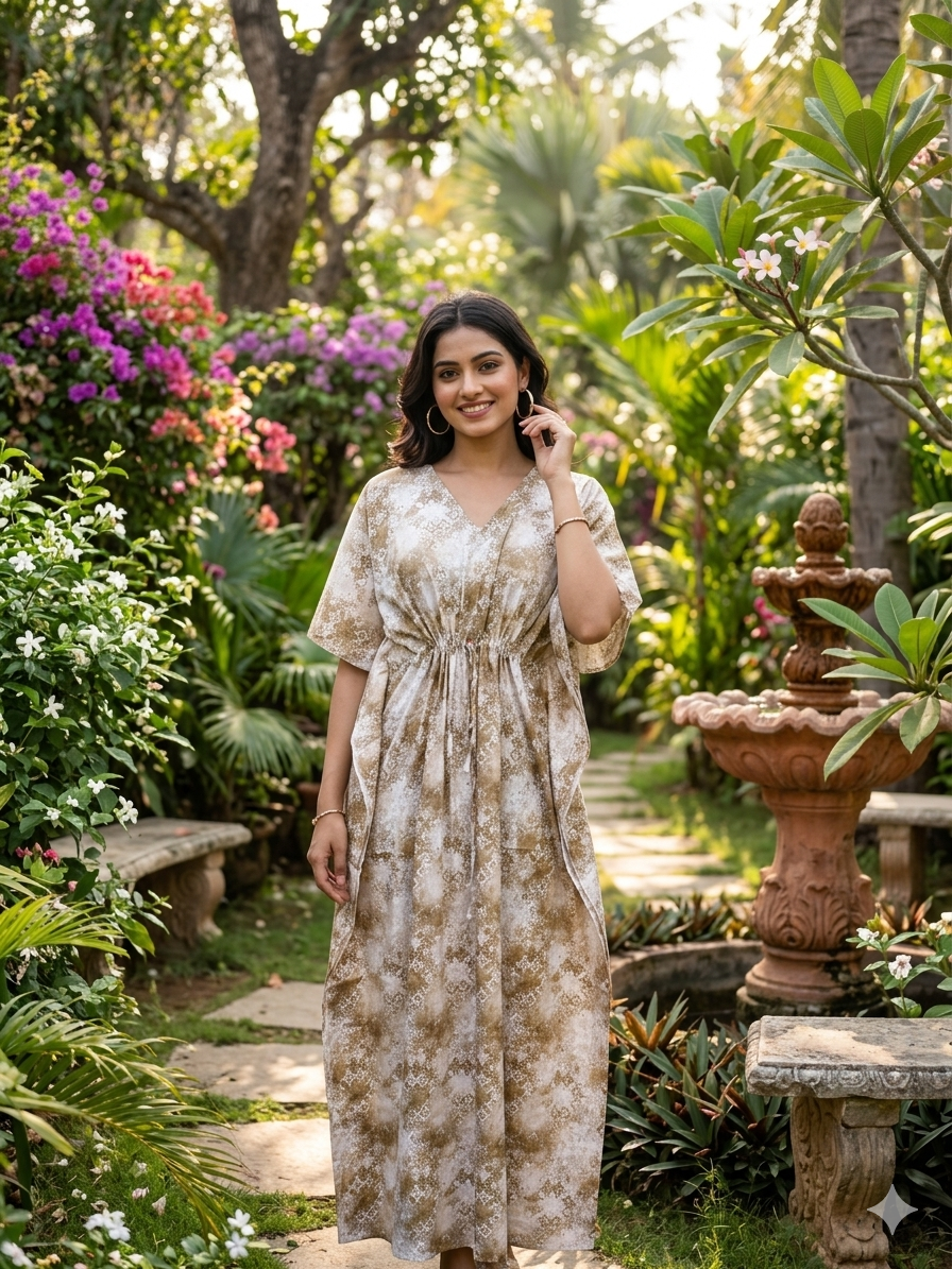 Tie-dye nonfeeding kaftans