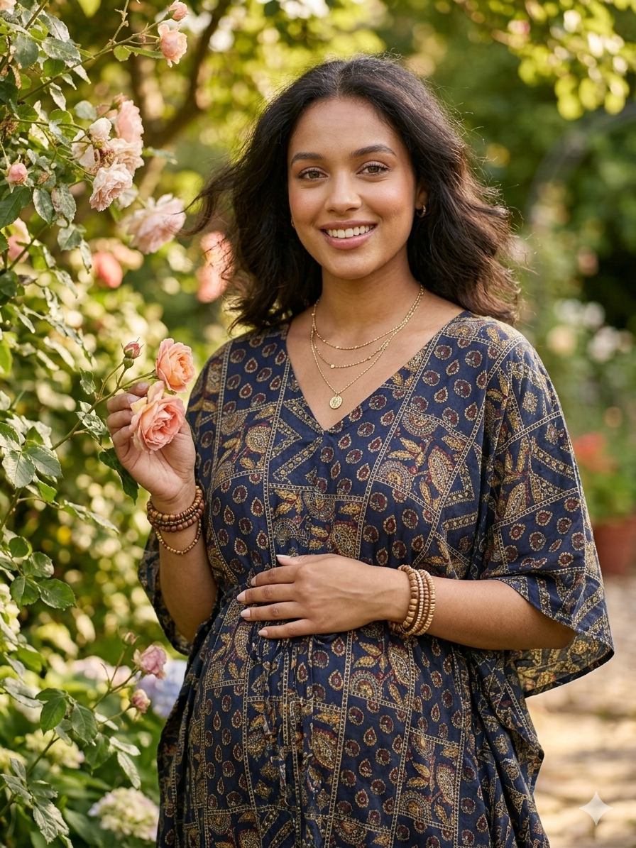 Premium floral plus size kaftan in pure soft cambric cotton fabric with centre zip &length 57” (free size L-5xl)