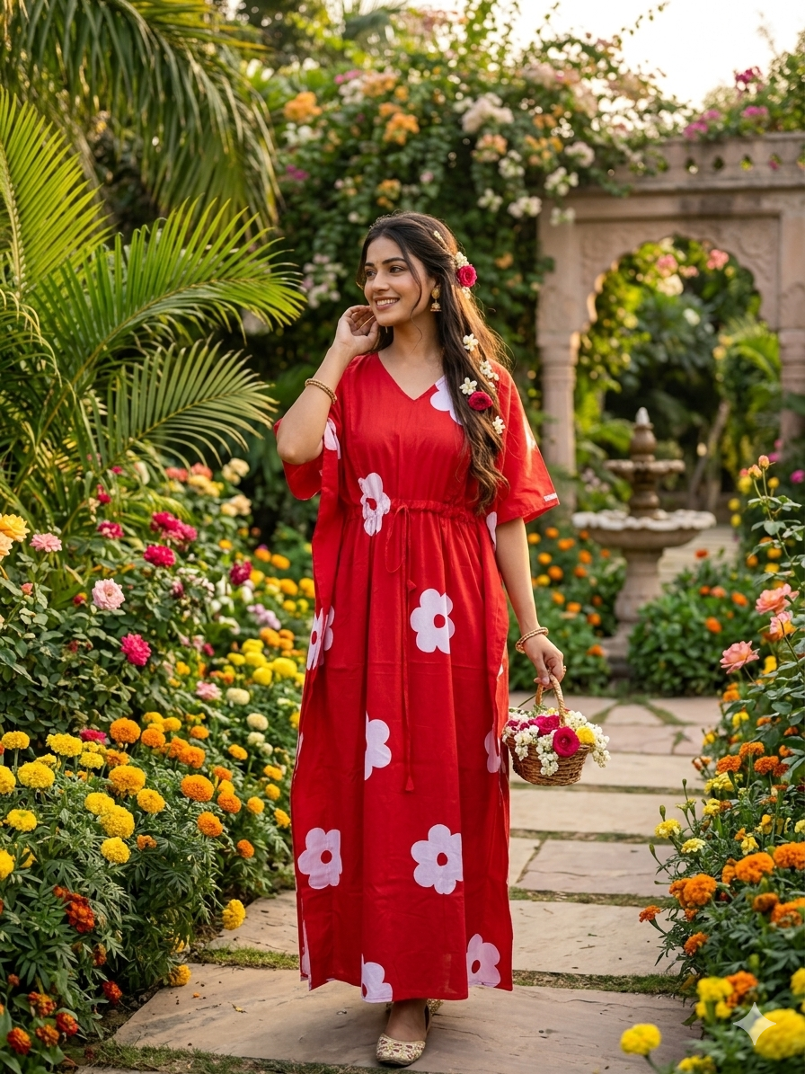 Floral nonfeeding kaftans