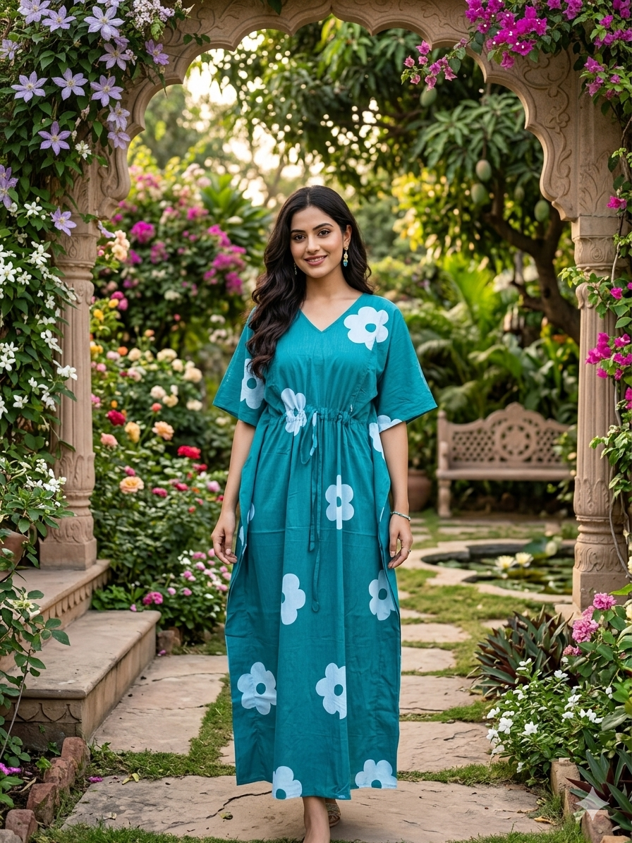 Floral nonfeeding kaftans
