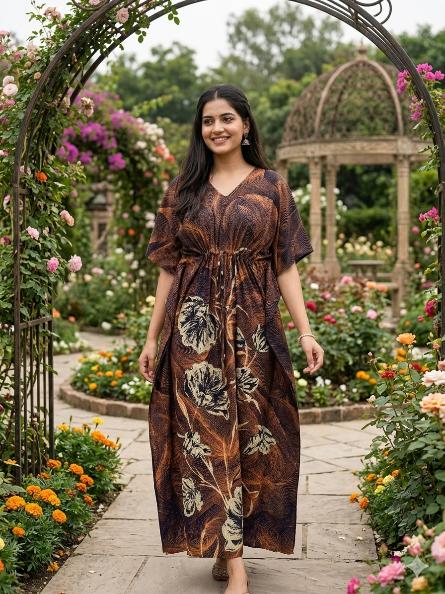 Floral nonfeeding kaftans