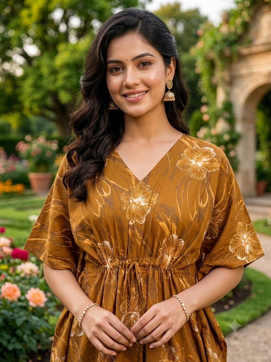 Floral nonfeeding kaftans