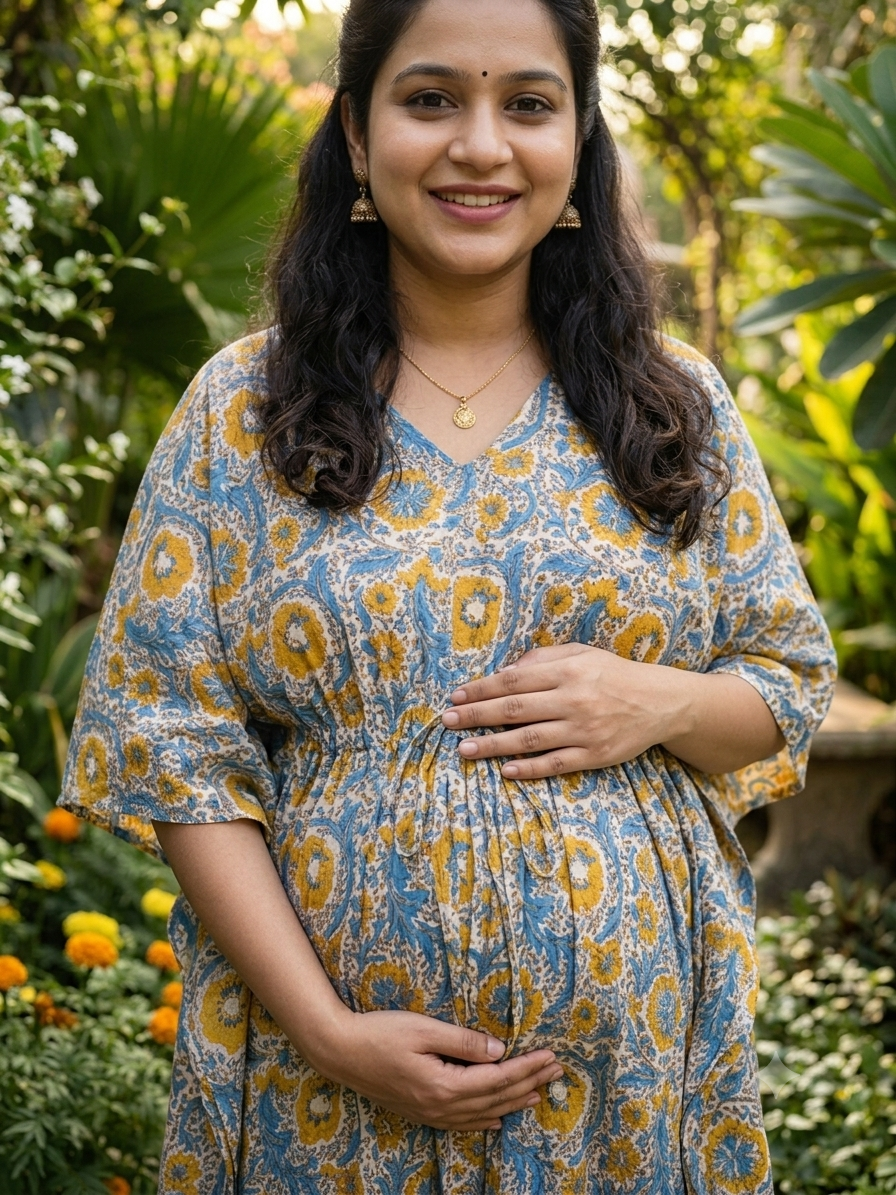 Premium floral plus size kaftan in pure soft cambric cotton fabric with centre zip &length 57” (free size L-5xl)