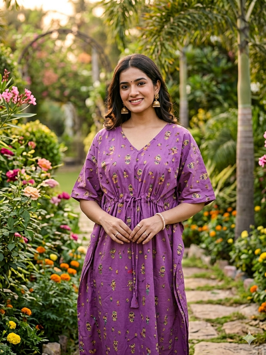 Floral feeding kaftan-lavender