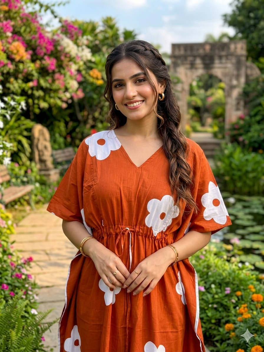 Floral nonfeeding kaftans