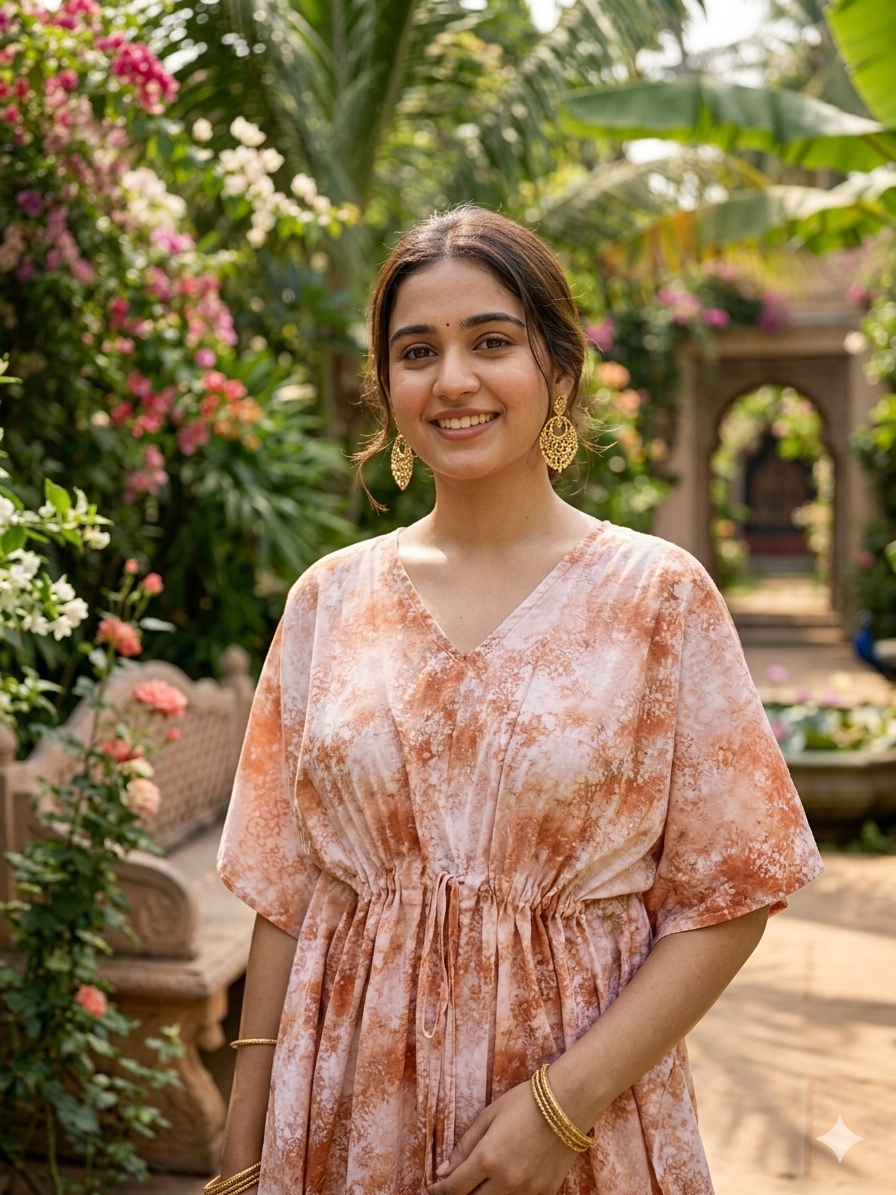 Tie-dye feeding kaftan
