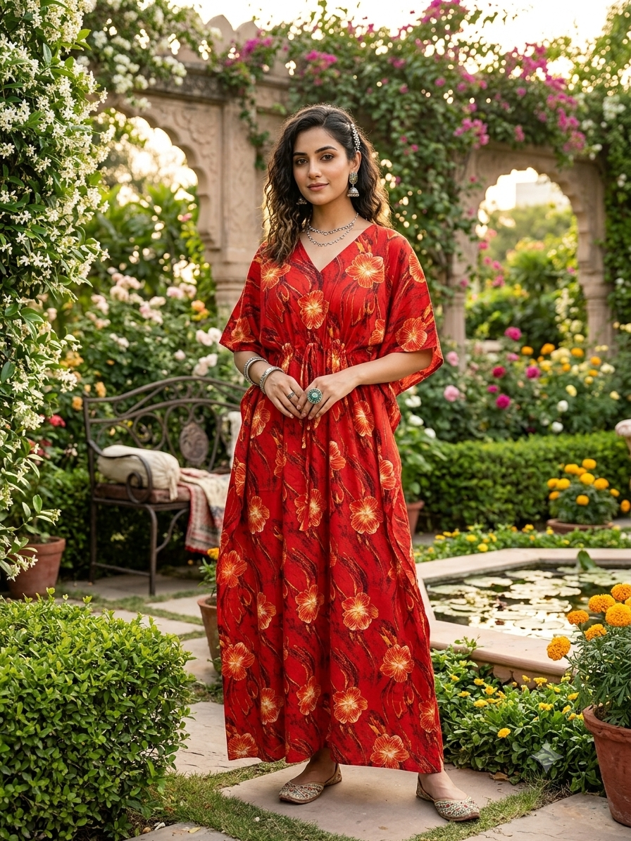 Floral nonfeeding kaftans