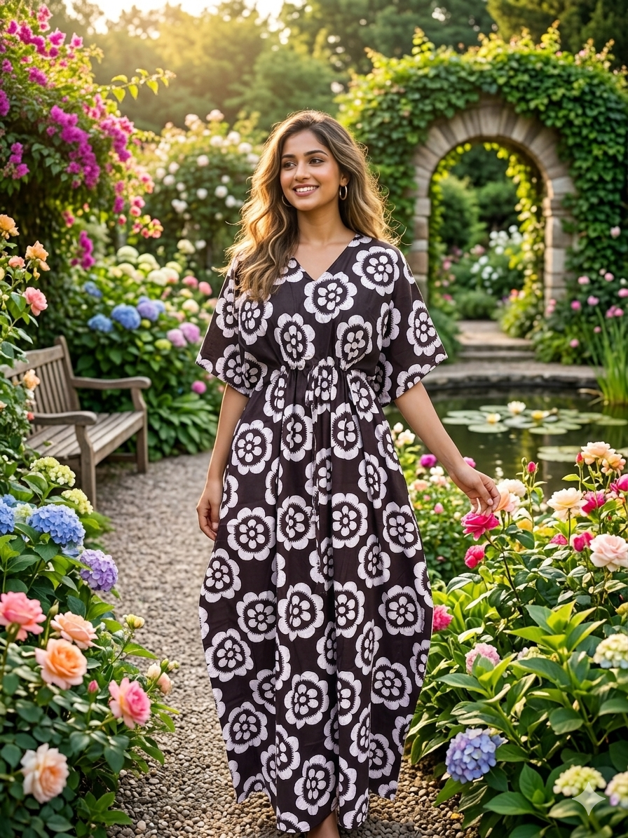 Floral nonfeeding kaftans
