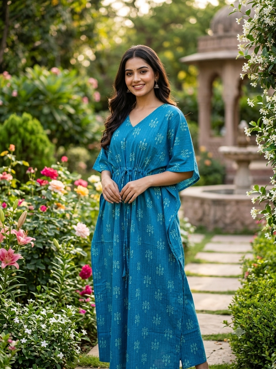 Kantha floral nonfeeding kaftans