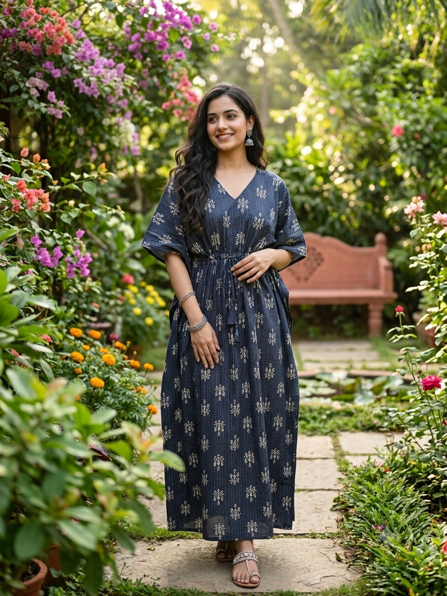 Kantha floral nonfeeding kaftans