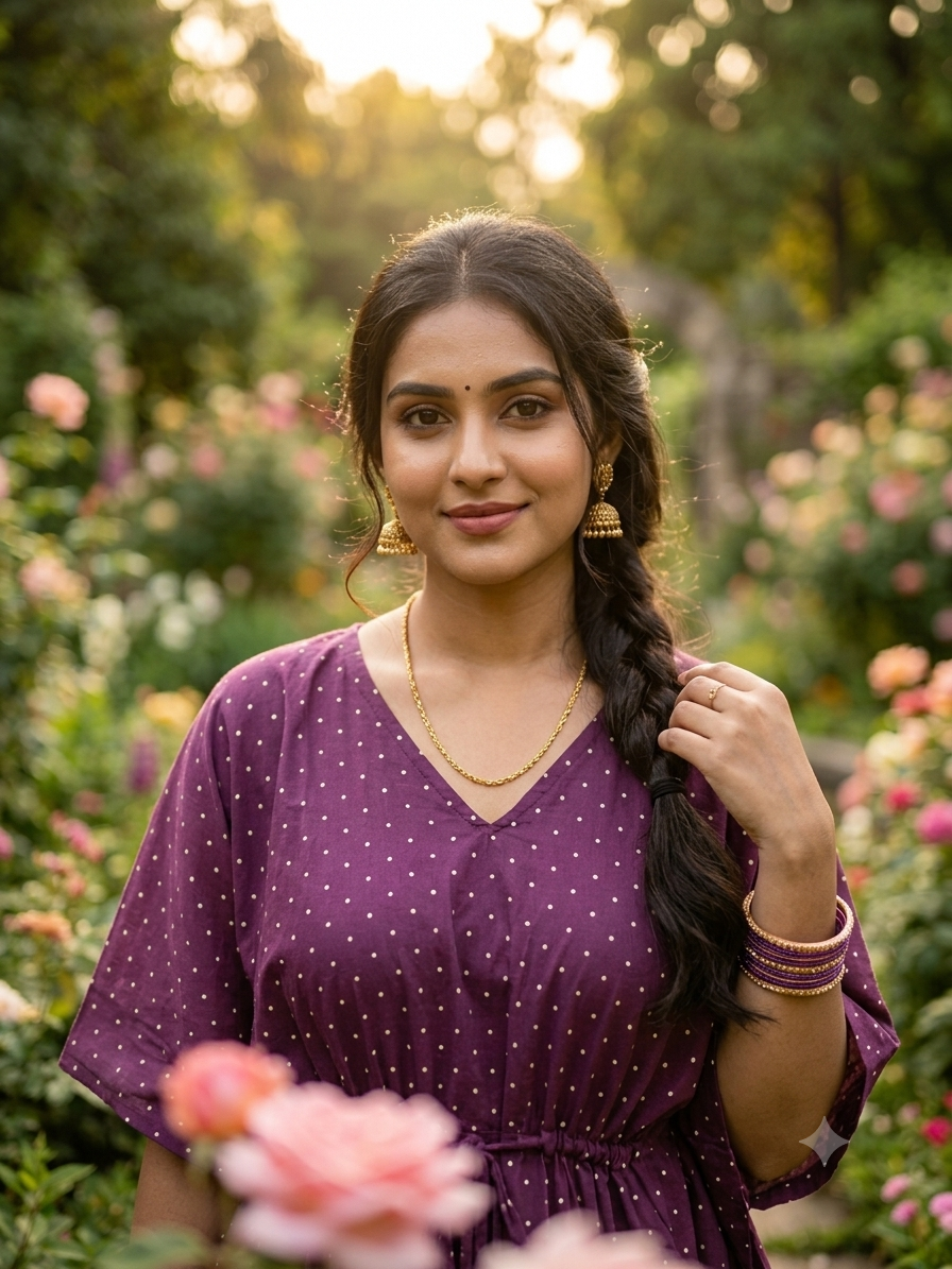 Polka feeding kaftan-lilac