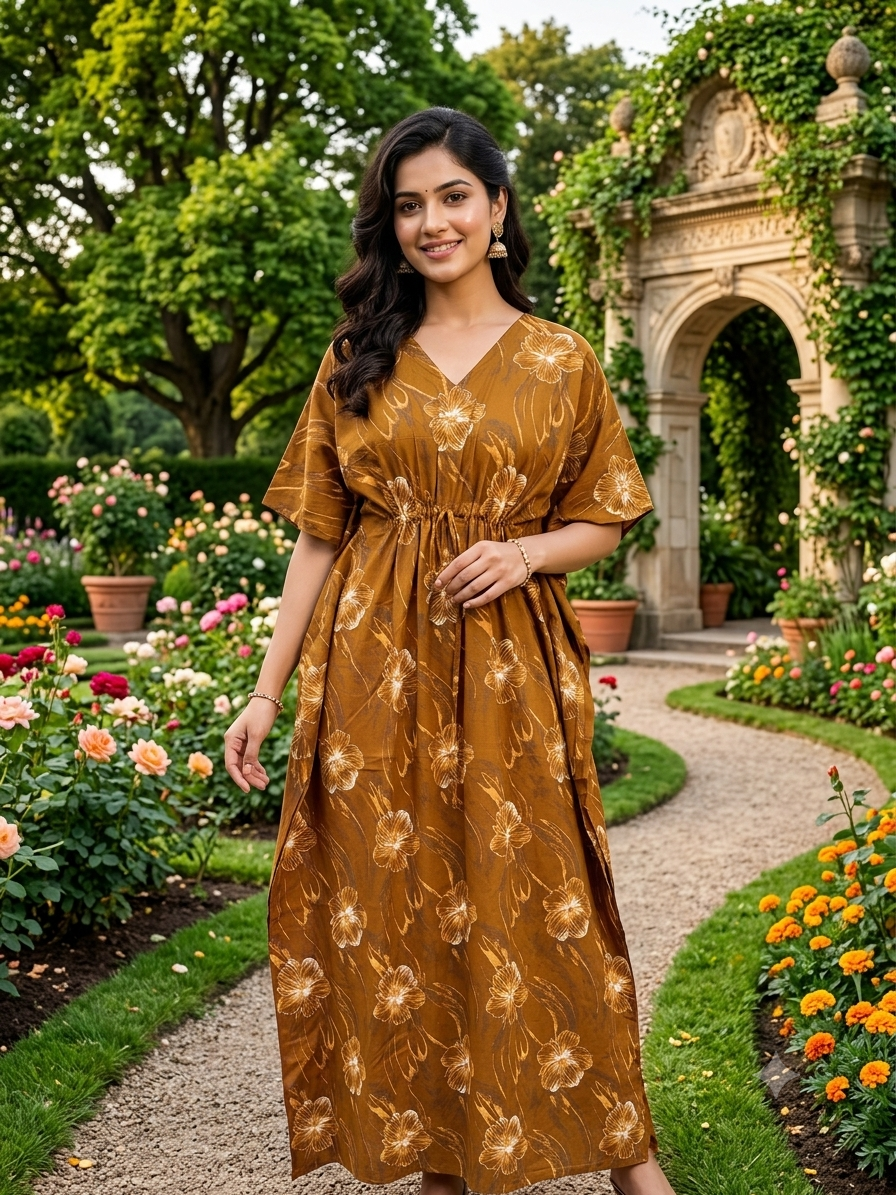 Floral nonfeeding kaftans