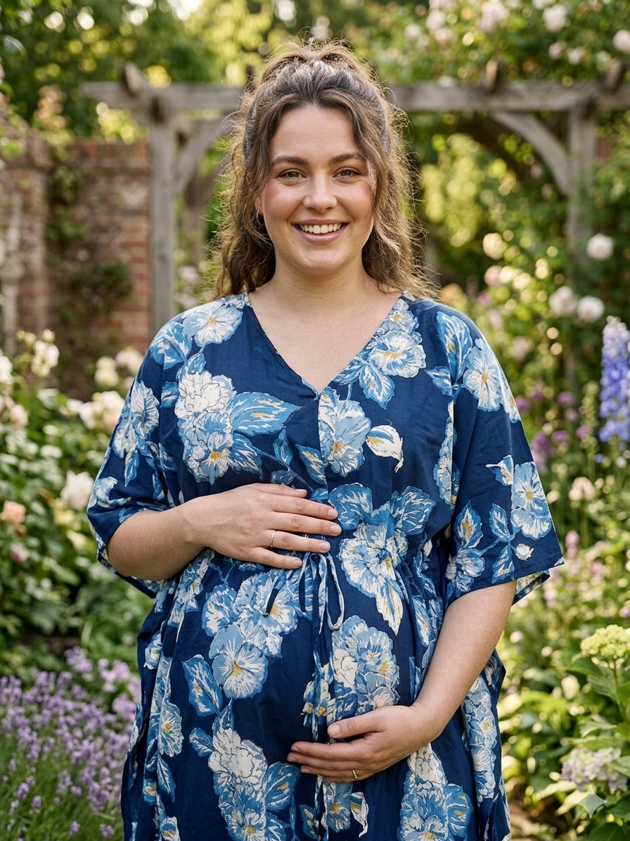 Premium floral plus size kaftan in pure soft cambric cotton fabric with centre zip &length 57” (free size L-5xl)