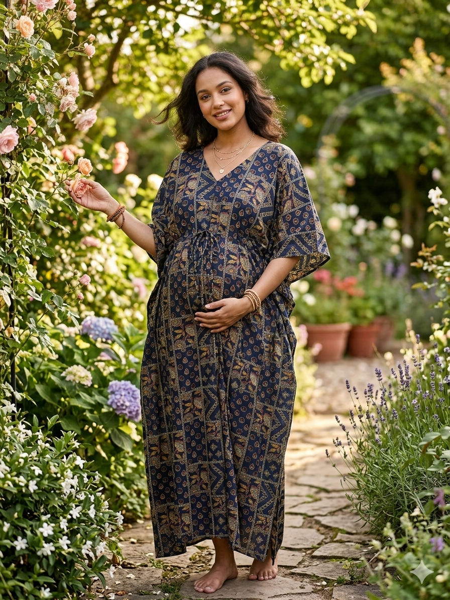 Premium floral plus size kaftan in pure soft cambric cotton fabric with centre zip &length 57” (free size L-5xl)