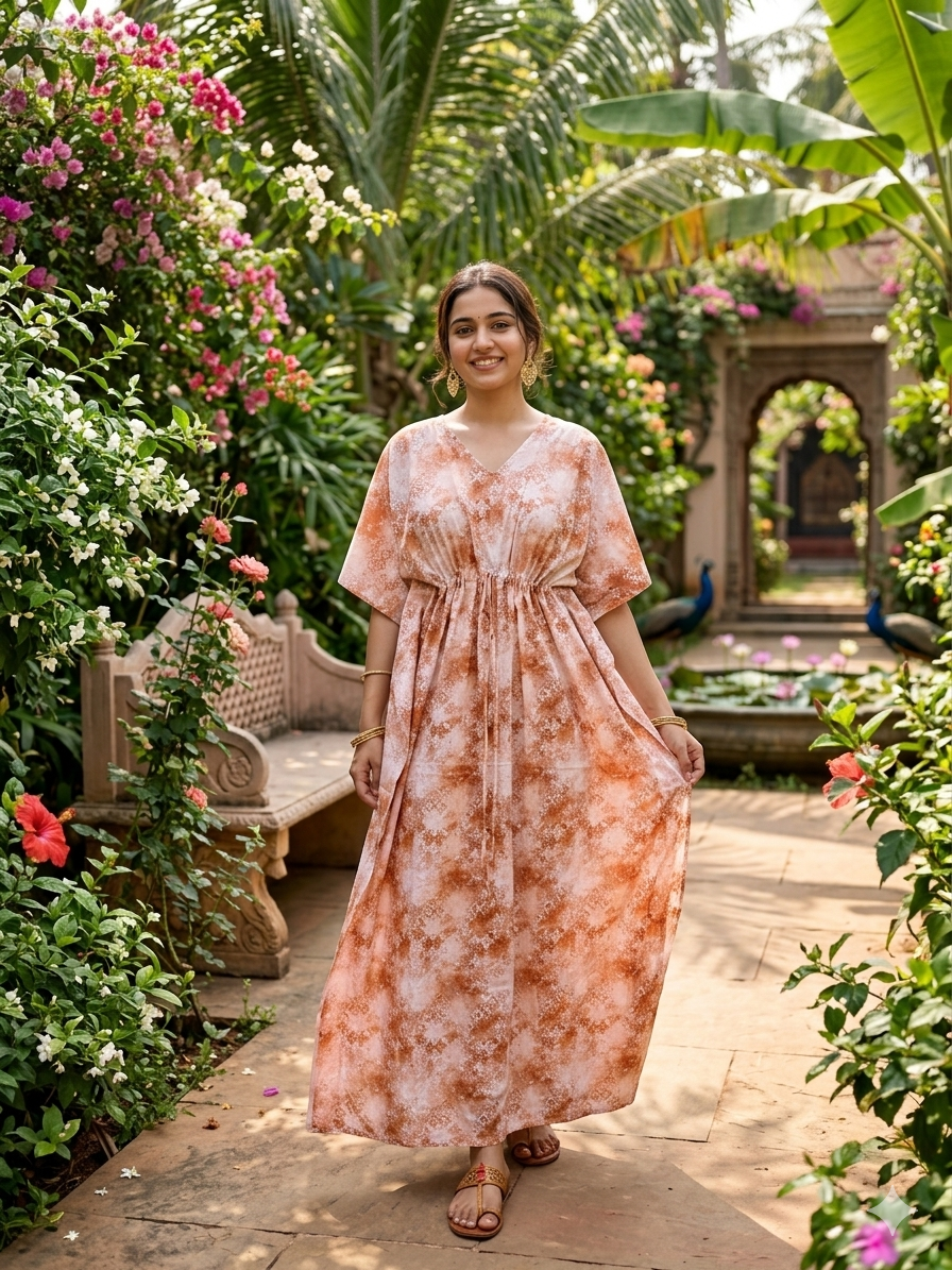 Tie-dye feeding kaftan