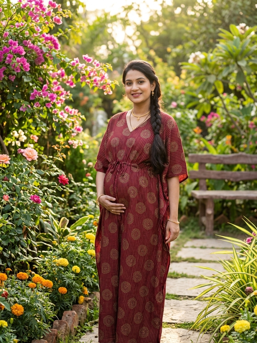 Premium ajrak plus size kaftan in pure soft cambric cotton fabric with centre zip &length 57” (free size L-5xl)