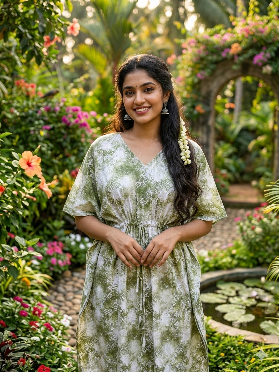 Tie-dye feeding kaftan