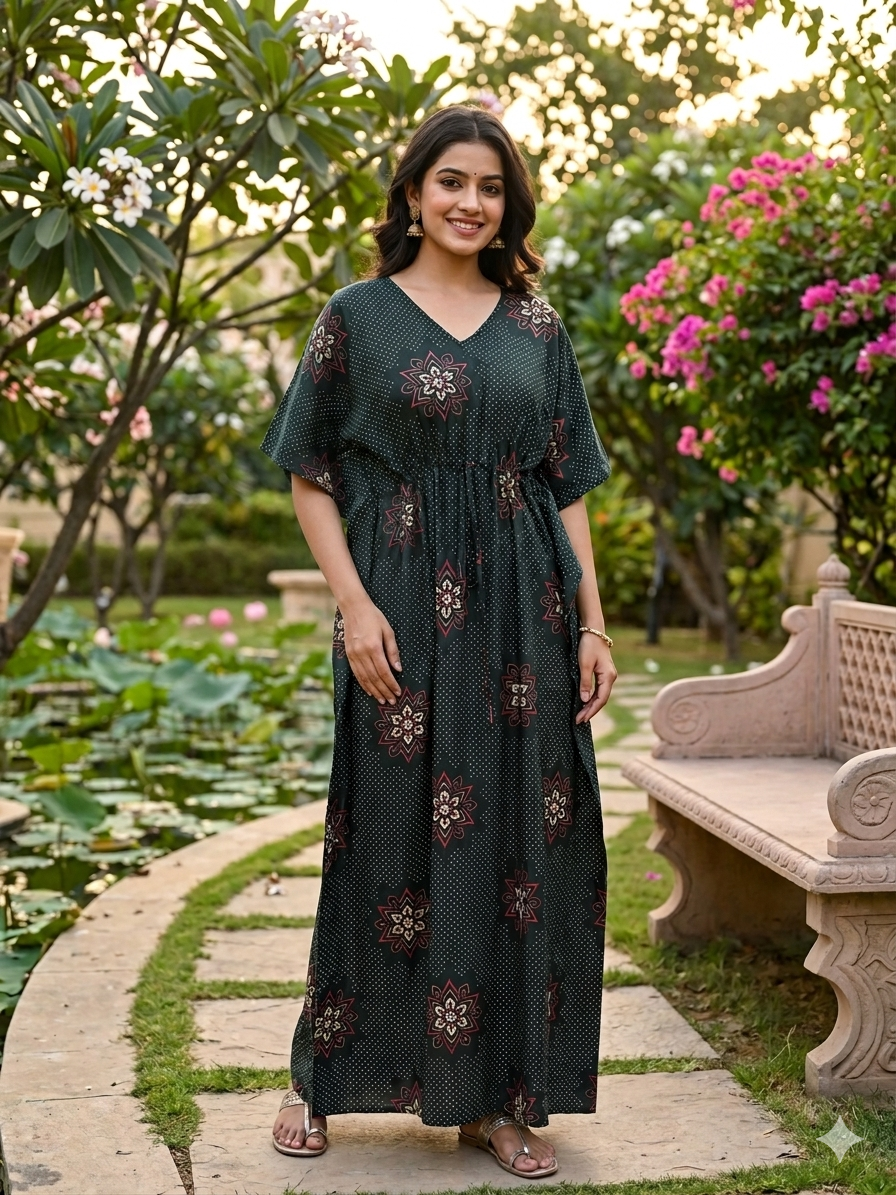 Floral nonfeeding kaftans