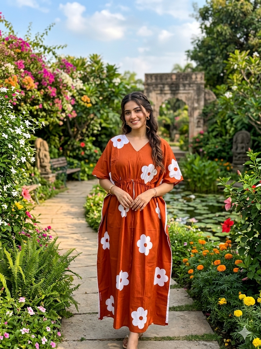 Floral nonfeeding kaftans