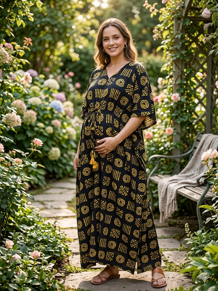 Premium floral plus size kaftan in pure soft cambric cotton fabric with centre zip &length 57” (free size L-5xl)