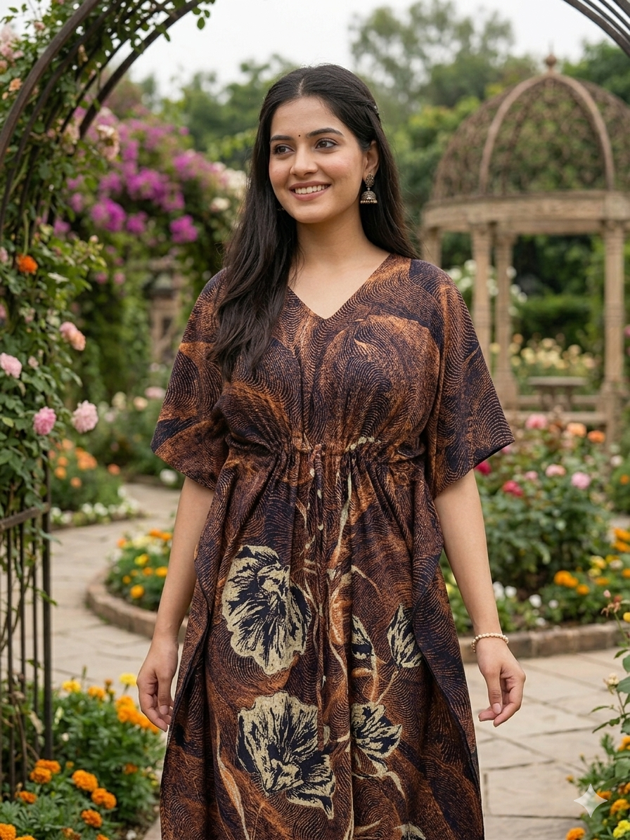 Floral nonfeeding kaftans