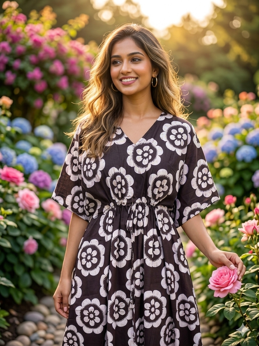 Floral nonfeeding kaftans
