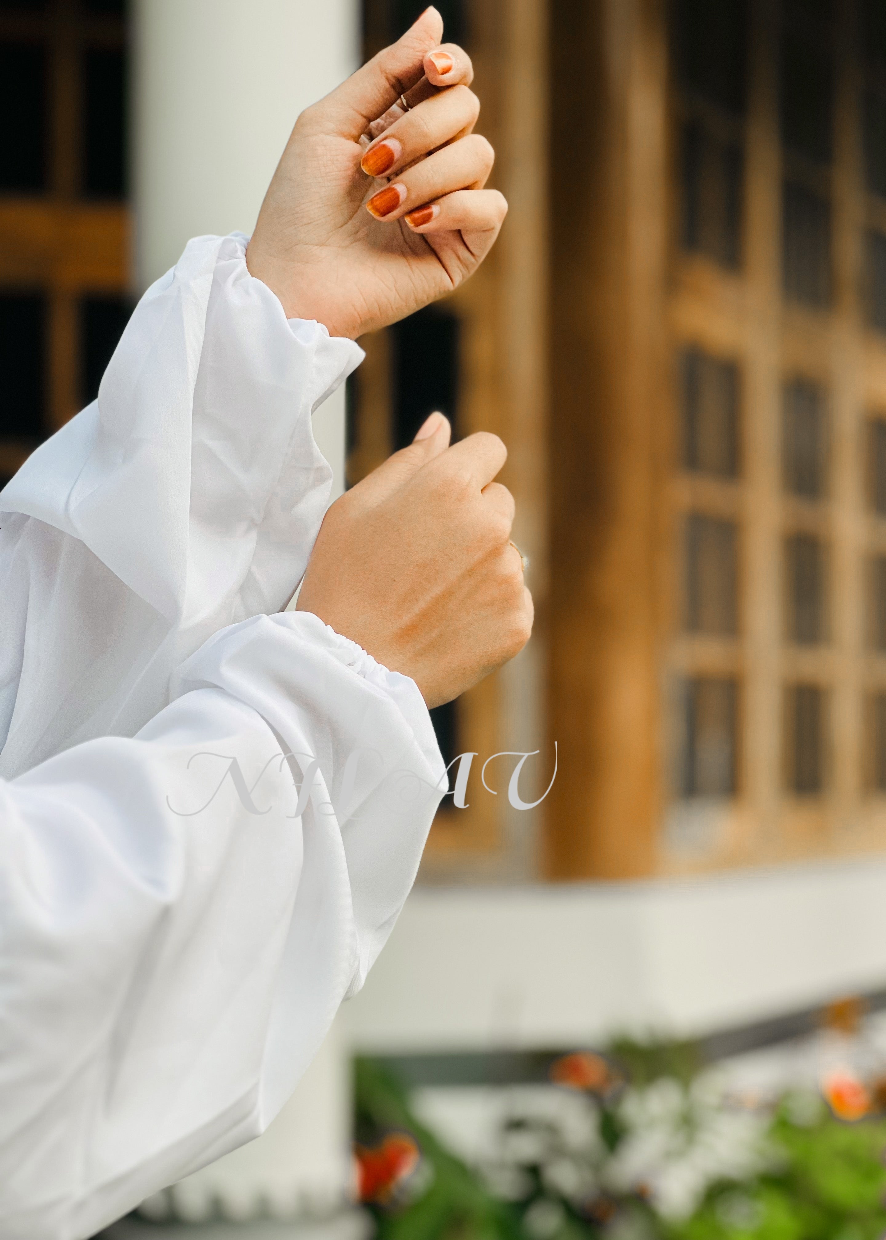 Premium White crepe without lace prayer dress